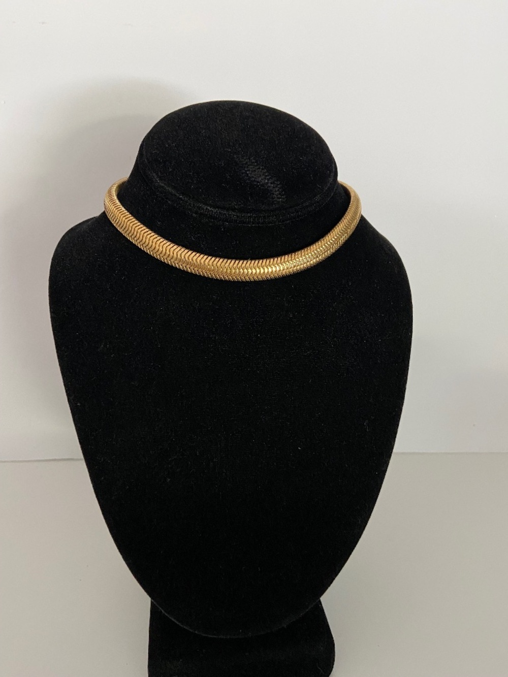 Monet Gold Tone Snake Chain Choker Necklace Vintage Adjustable Collar